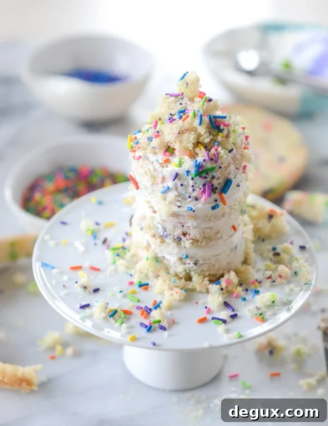 mini sprinkle smash cake I howsweeteats.com