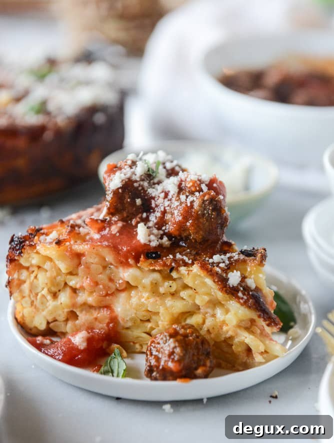 Cheesy Bucatini Pie with Mini Meatballs Recipe 10 cheesy bucatini pie with mini meatballs I howsweeteats.com