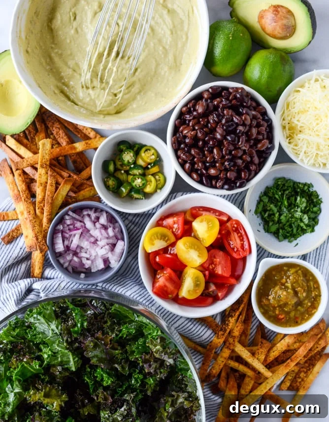 Crispy Taco Kale Salad with Avocado and Lime Dressing 3 crunchy taco kale salad I howsweeteats.com