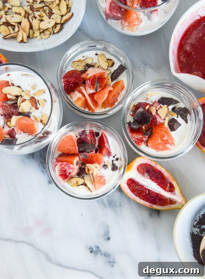 winter vanilla chia pudding with blood orange syrup and dark chocolate I howsweeteats.com