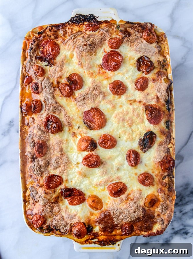 roasted vegetable lasagna with burrata I howsweeteats.com