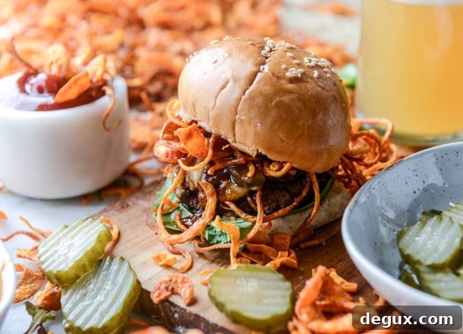 BBQ Havarti Burger with Sweet Potato Curly Fries 7 BBQ havarti burgers with sweet potato curly fries I howsweeteats.com
