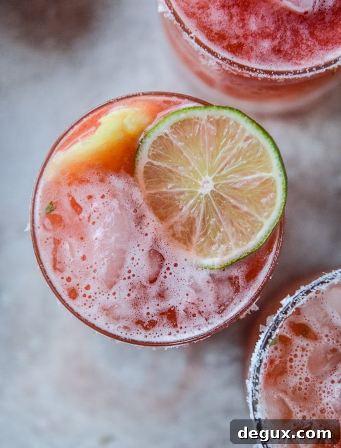 Strawberry-Pineapple Margarita Recipe: Refreshing Summer Cocktail 9 strawberry bottomed pineapple margaritas