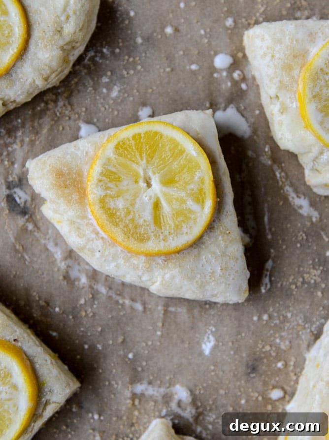 meyer lemon scones with raspberry crumbs I howsweeteats.com