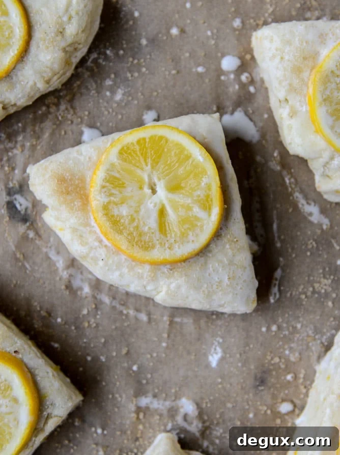 meyer lemon scones with raspberry crumbs I howsweeteats.com