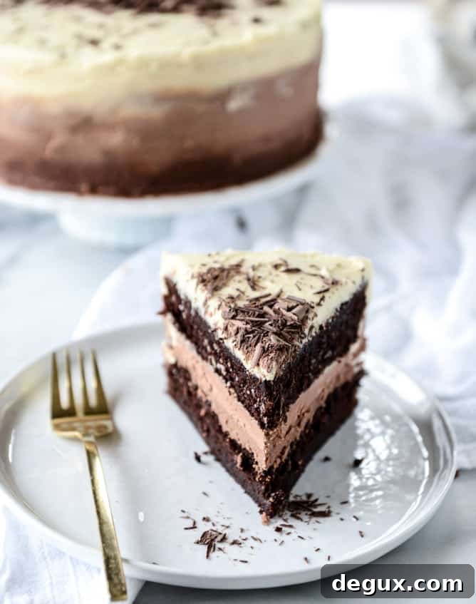 Decadent Vanilla Bean Chocolate Layer Cake Recipe 11 chocolate vanilla bean cake I howsweeteats.com