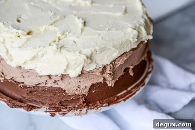 Decadent Vanilla Bean Chocolate Layer Cake Recipe 8 chocolate vanilla bean cake I howsweeteats.com