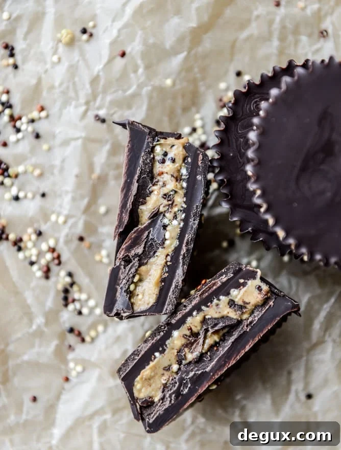 toasted quinoa cashew butter cups I howsweeteats.com
