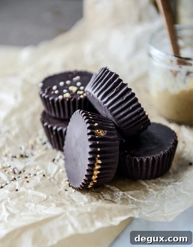 toasted quinoa cashew butter cups I howsweeteats.com