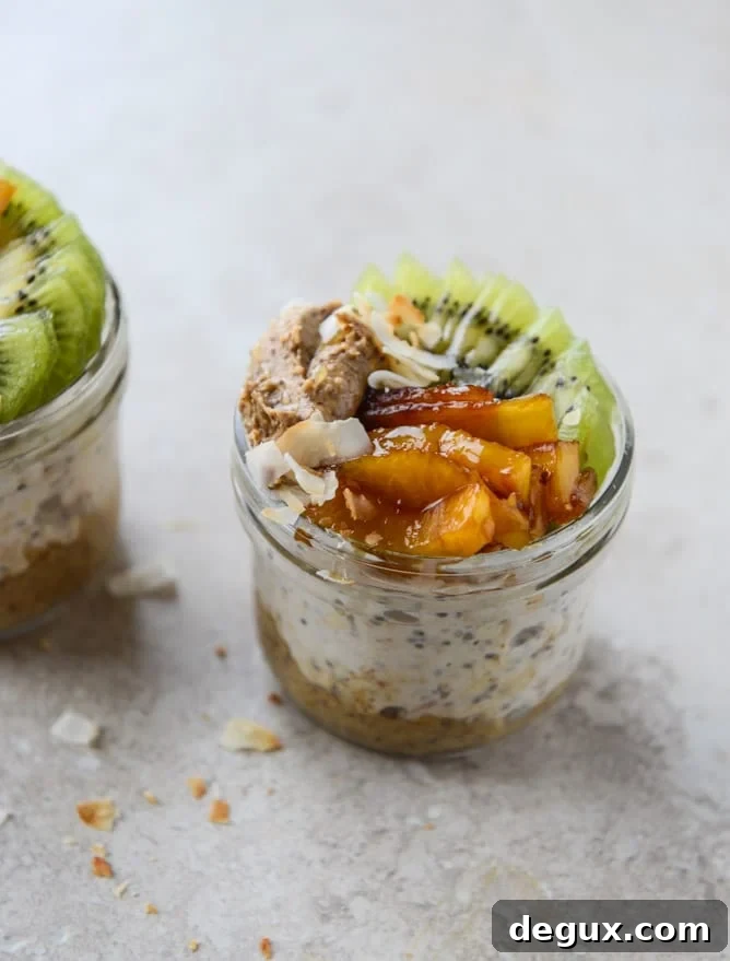 Toasted Coconut Overnight Oats Recipe for Creamy Make-Ahead Breakfast 2 toasted coconut overnight oats I howsweeteats.com