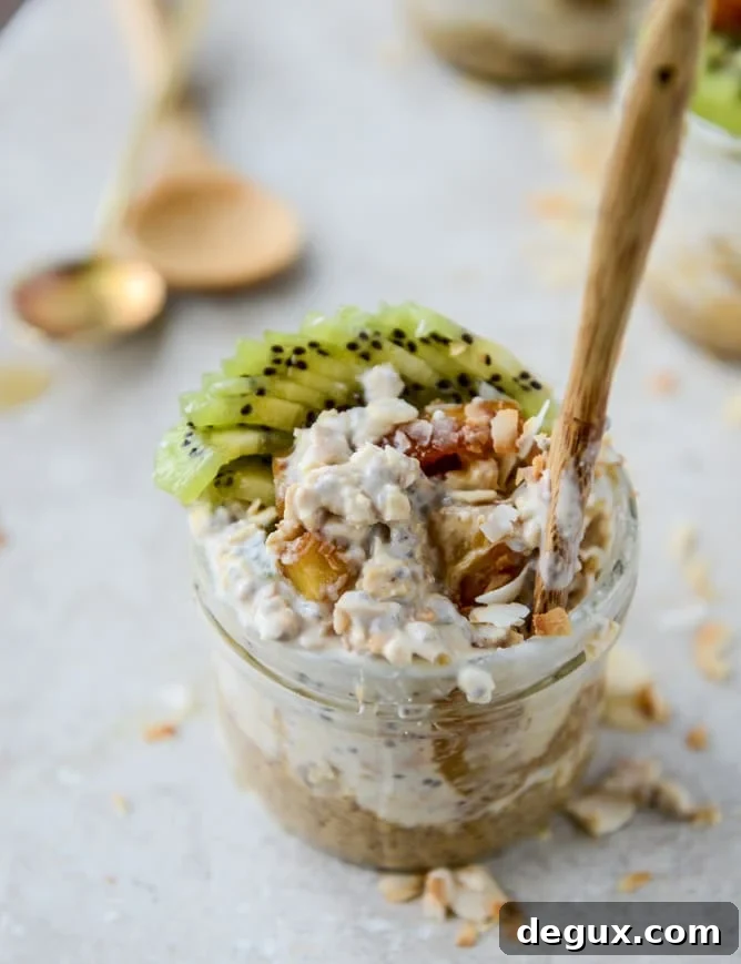 Toasted Coconut Overnight Oats Recipe for Creamy Make-Ahead Breakfast 11 toasted coconut overnight oats I howsweeteats.com