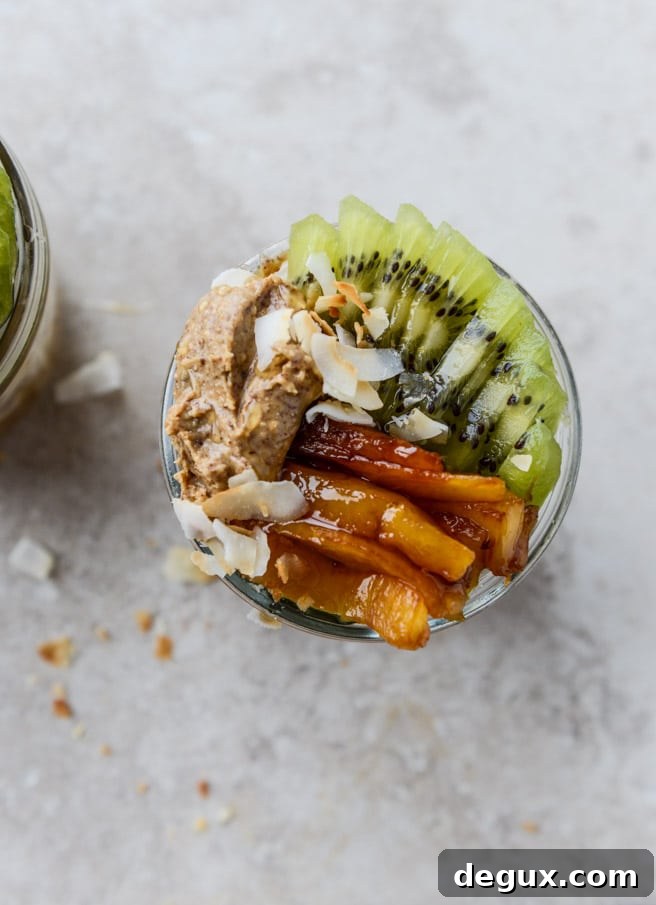 toasted coconut overnight oats I howsweeteats.com