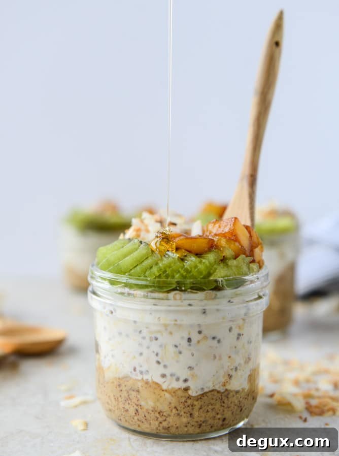 toasted coconut overnight oats I howsweeteats.com