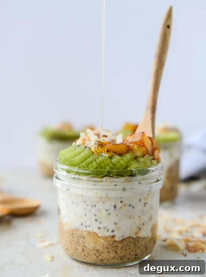 Toasted Coconut Overnight Oats Recipe for Creamy Make-Ahead Breakfast 9 toasted coconut overnight oats I howsweeteats.com