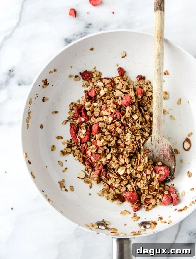 greek yogurt doughnuts with strawberry stovetop granola I howsweeteats.com