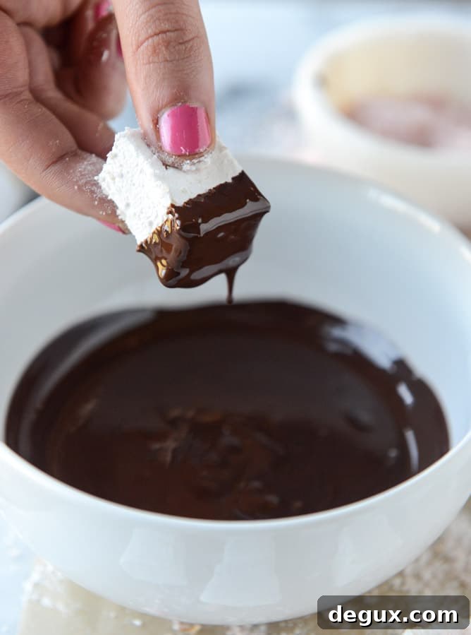 chocolate dipped champagne marshmallows with blood orange sugar I howsweeteats.com