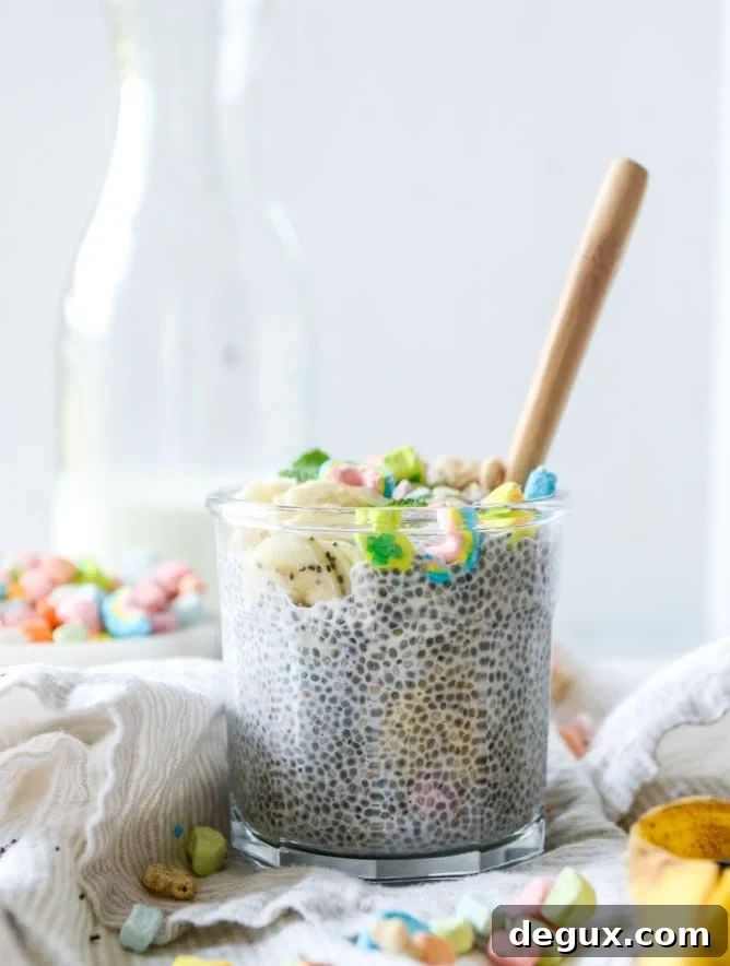 Cereal Milk Chia Pudding with Lucky Charms Crumble 12 cereal milk chia pudding with lucky charms crumbs I howsweeteats.com
