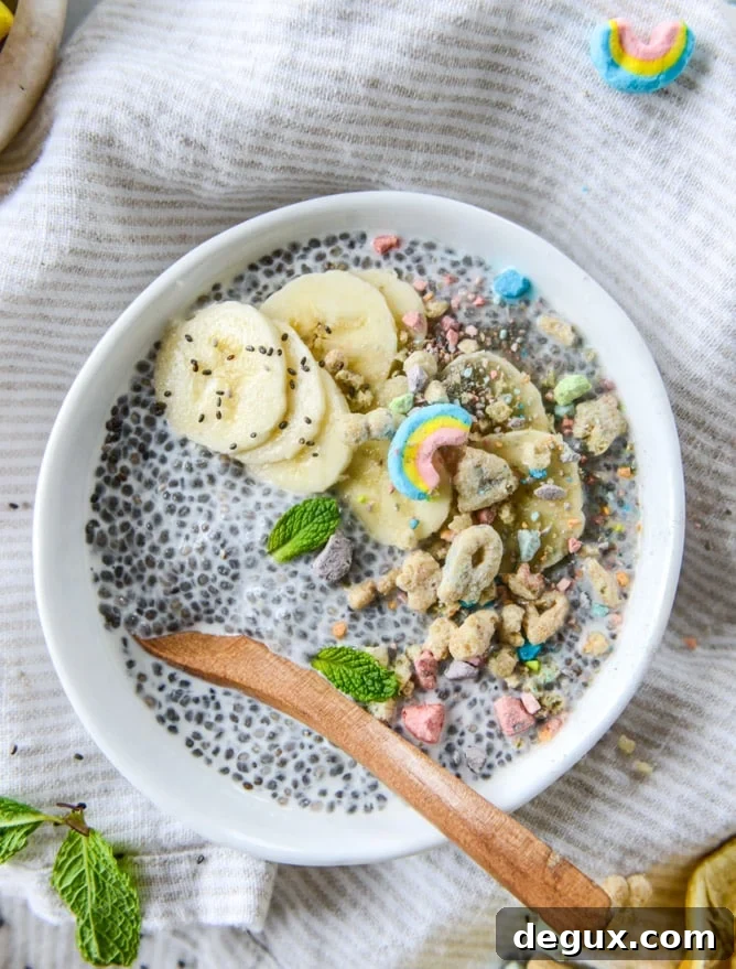 Cereal Milk Chia Pudding with Lucky Charms Crumble 9 cereal milk chia pudding with lucky charms crumbs I howsweeteats.com