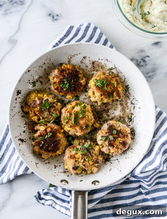 lobster corn fritters with truffle herb mayo I howsweeteats.com