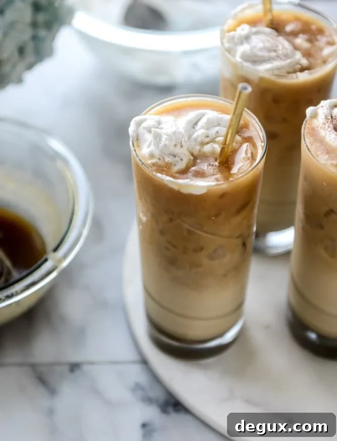 iced whiskey coffees with whiskey syrup I howsweeteats.com
