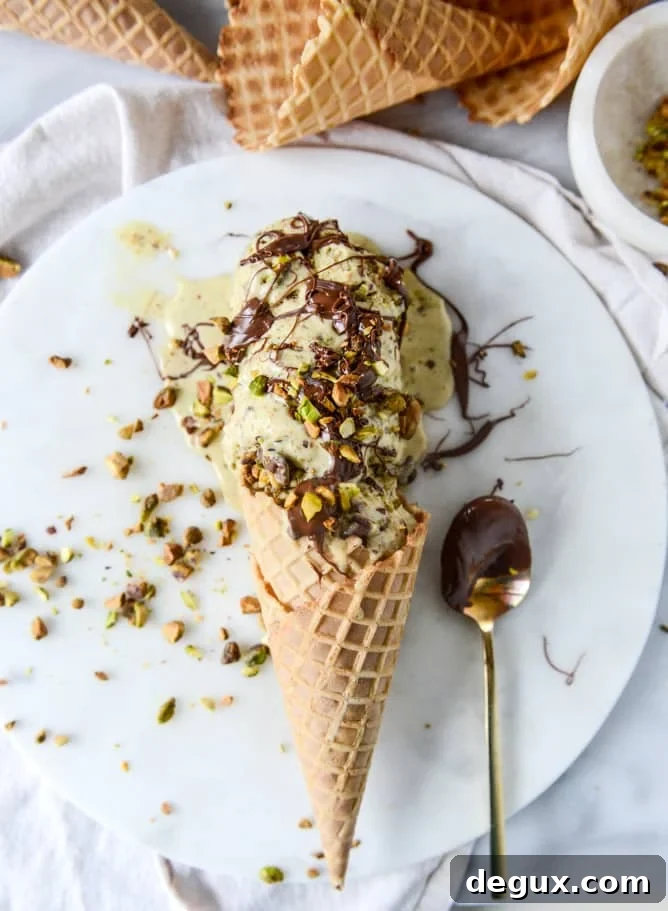 Pistachio Ice Cream with Nutella Fudge Swirls 2 pistachio ice cream with nutella fudge swirls by @howsweeteats I howsweeteats.com