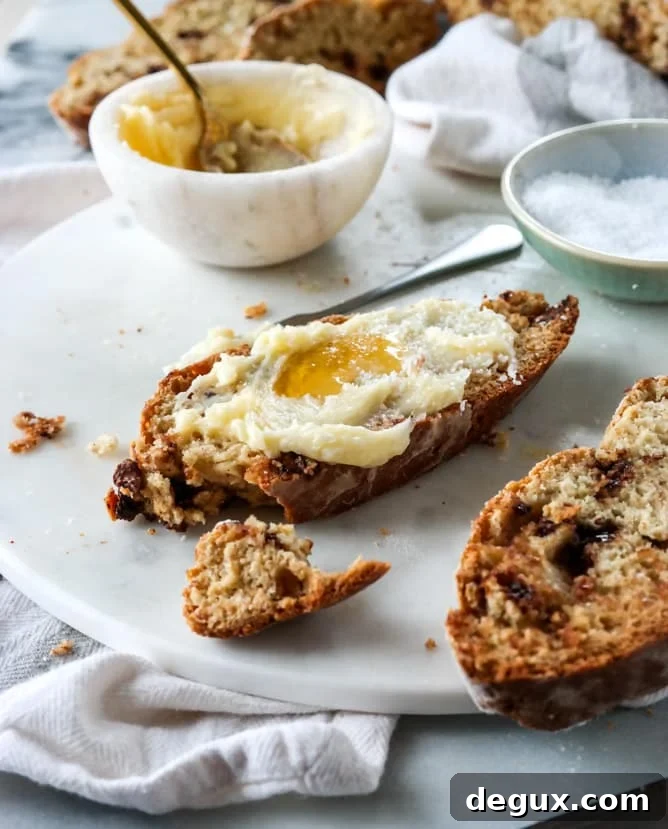 soda bread with milk chocolate and salted honey butter I howsweeteats.com