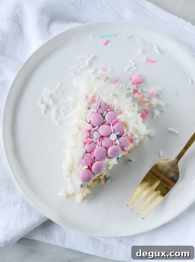 coconut confetti classic bunny cake I howsweeteats.com