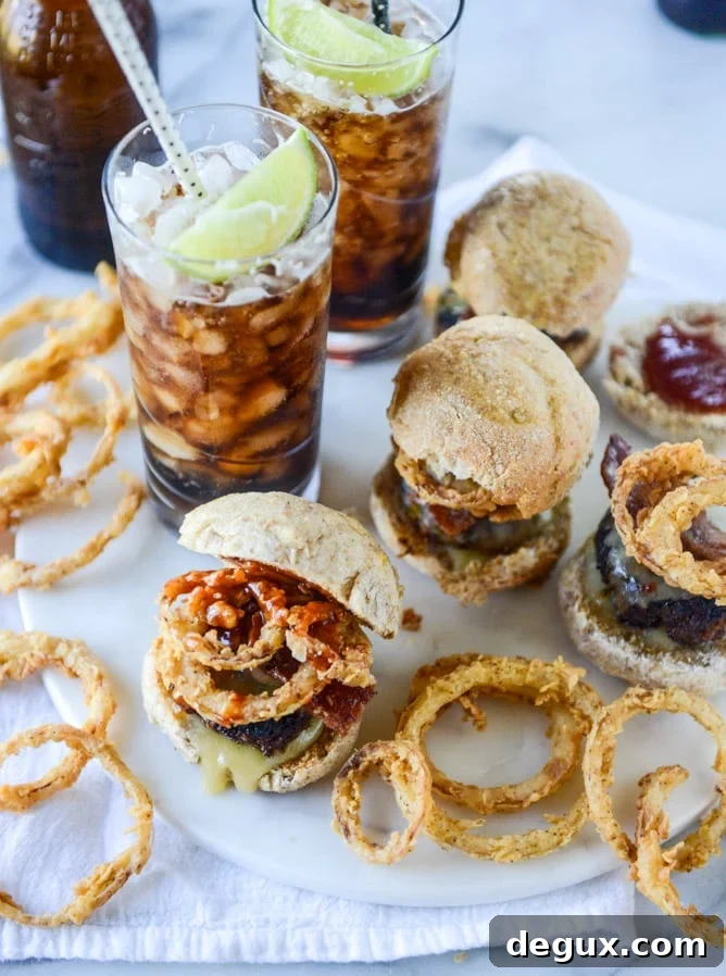 Bacon-Wrapped Meatloaf Sliders with Pepper Jack & Crispy Onions 2 meatloaf sliders I howsweeteats.com