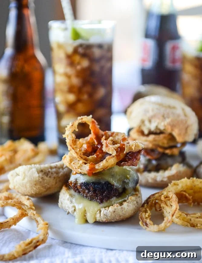 Bacon-Wrapped Meatloaf Sliders with Pepper Jack & Crispy Onions 7 meatloaf sliders I howsweeteats.com