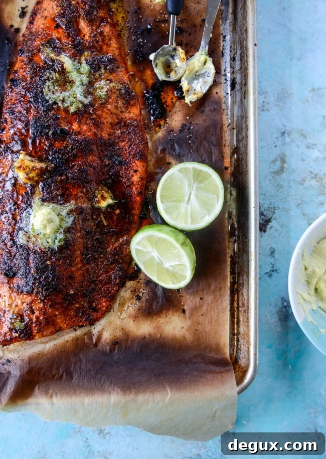 30 minute cajun salmon with salted lime butter I howsweeteats.com