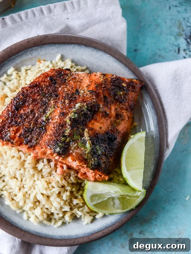 30 minute cajun salmon with salted lime butter I howsweeteats.com