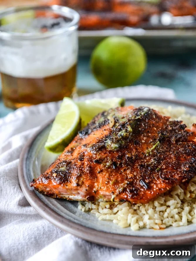 30 minute cajun salmon with salted lime butter I howsweeteats.com