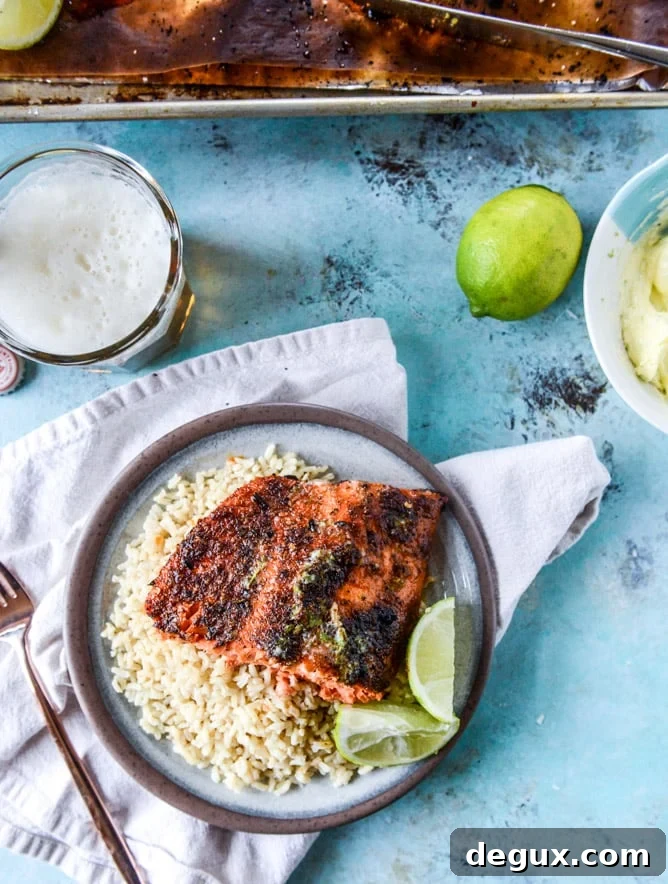 30 minute cajun salmon with salted lime butter I howsweeteats.com