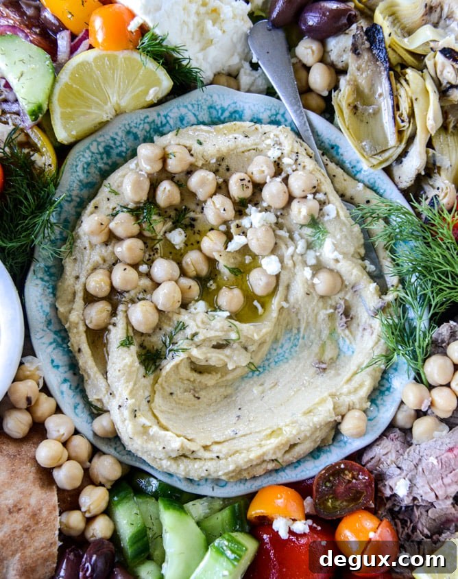 greek marinated flank steak and hummus platter I howsweeteats.com
