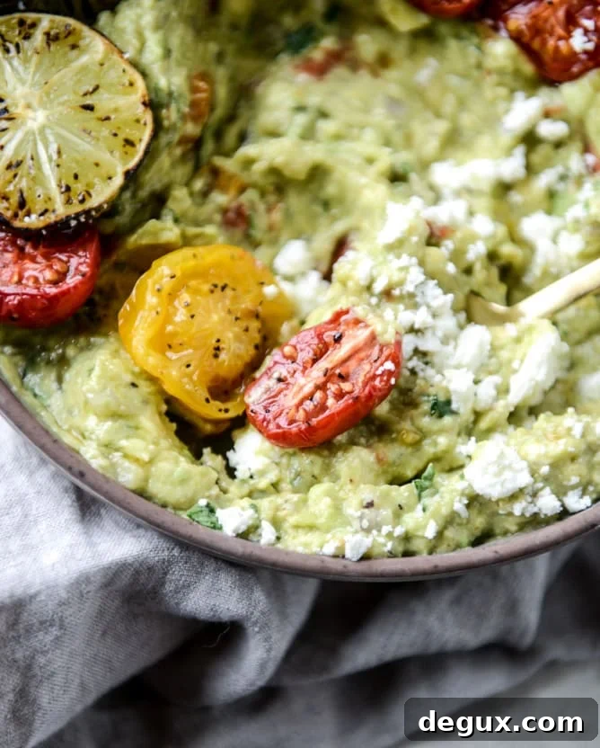 roasted tomato and charred lime guacamole I howsweeteats.com