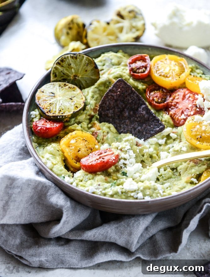 roasted tomato and charred lime guacamole I howsweeteats.com