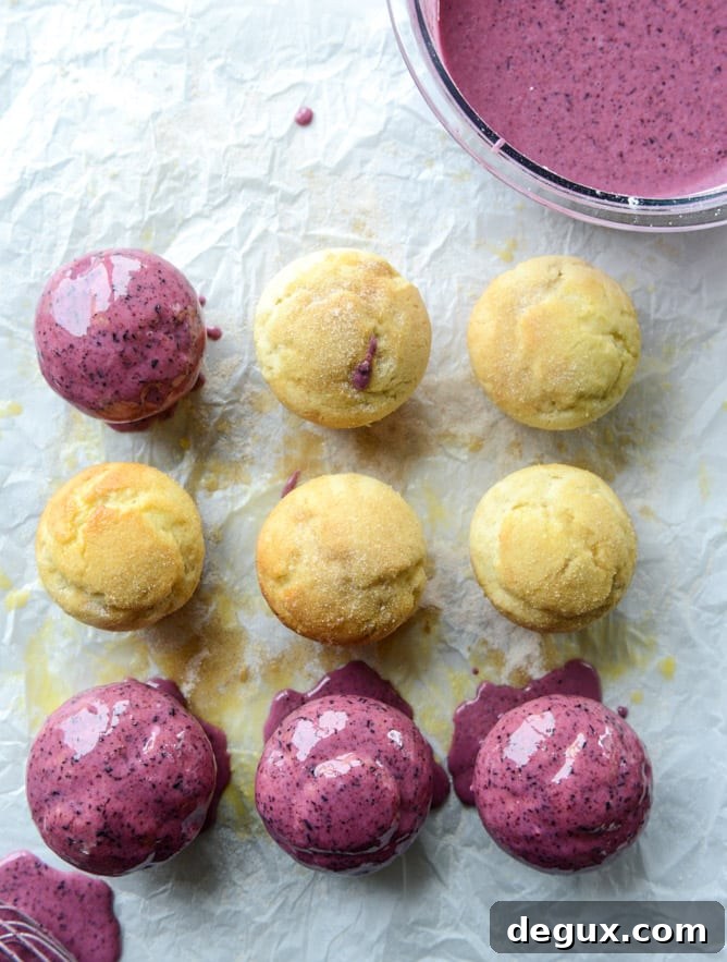 blueberry glazed doughnut muffins I howsweeteats.com