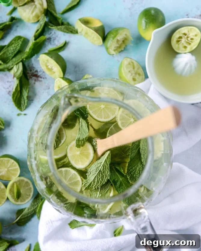 fresh mint limeade I howsweeteats.com