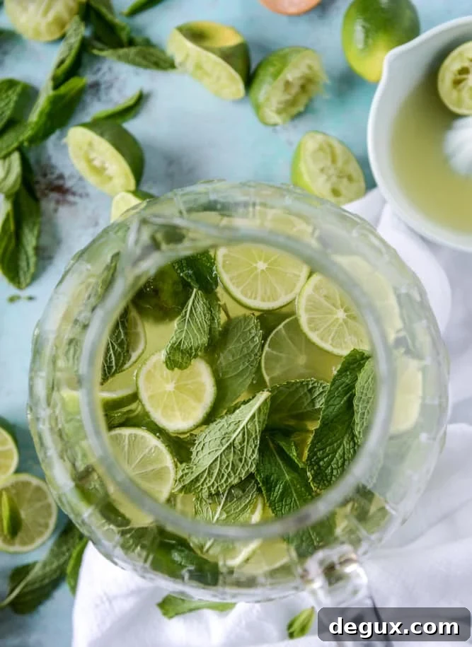 fresh mint limeade I howsweeteats.com