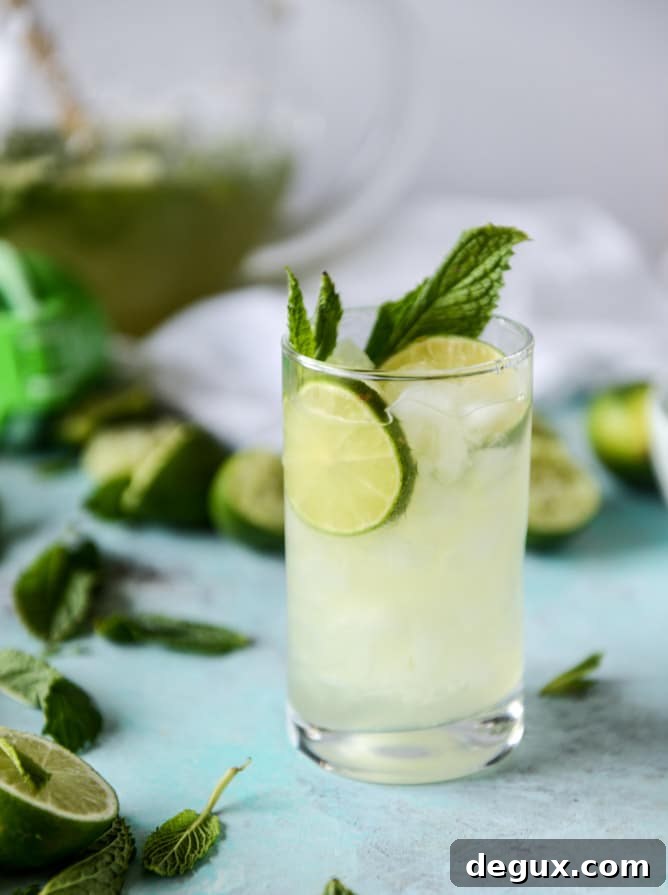 fresh mint limeade I howsweeteats.com