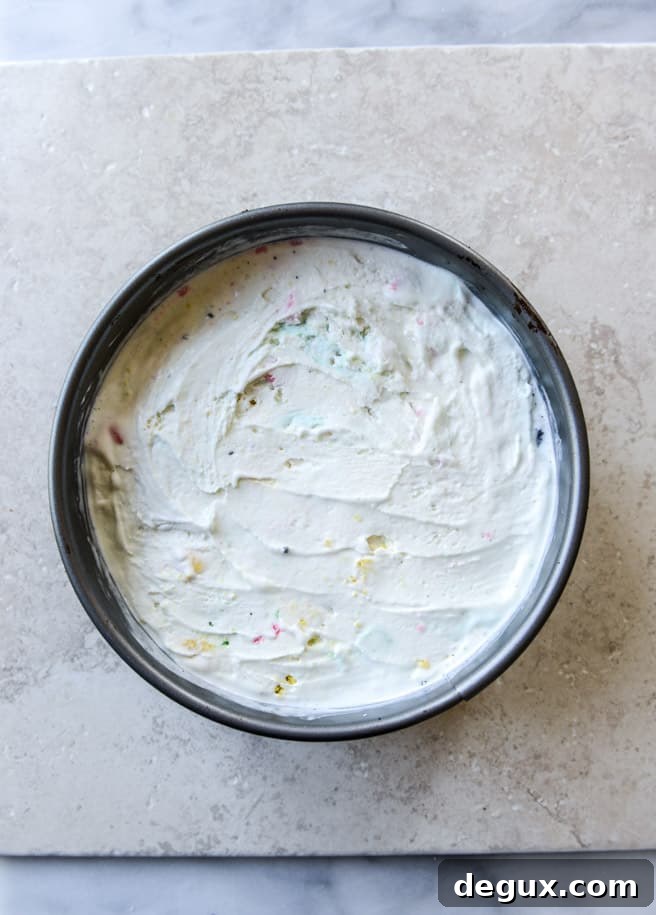 Confetti Ice Cream Fudge Pie with M&M's 3 confetti ice cream fudge pie with M&M'S I howsweeteats.com