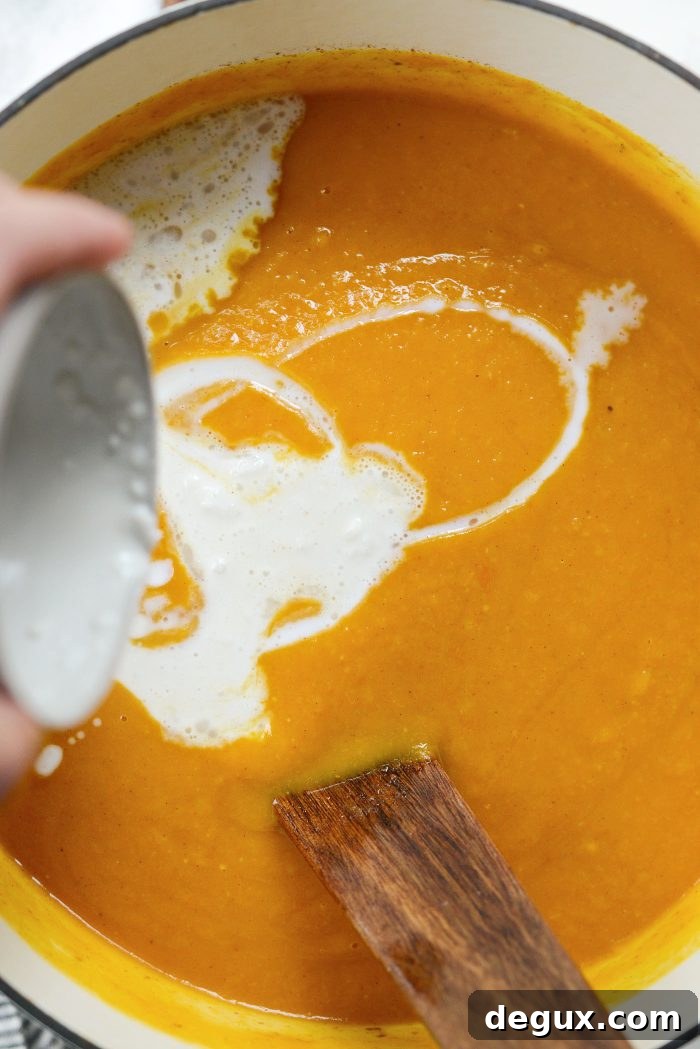 pour in coconut milk