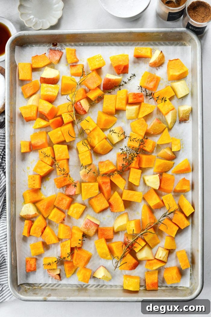 roasted squash and apples