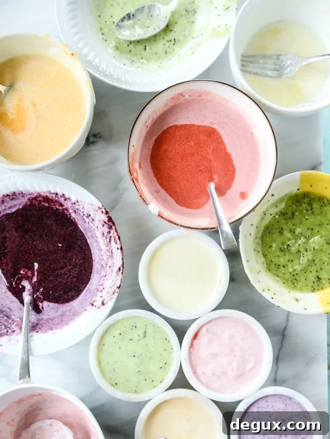 rainbow froyo pops I howsweeteats.com