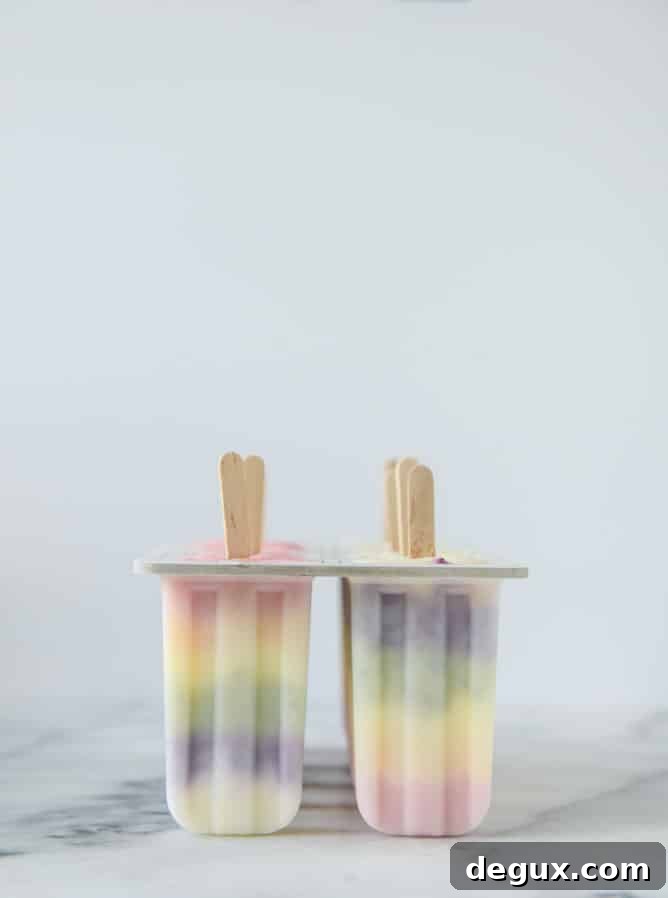 rainbow froyo pops I howsweeteats.com