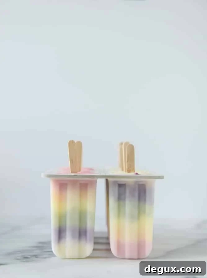 rainbow froyo pops I howsweeteats.com