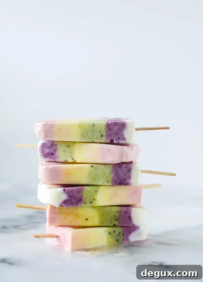 rainbow froyo pops I howsweeteats.com