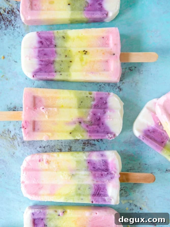 rainbow froyo pops I howsweeteats.com