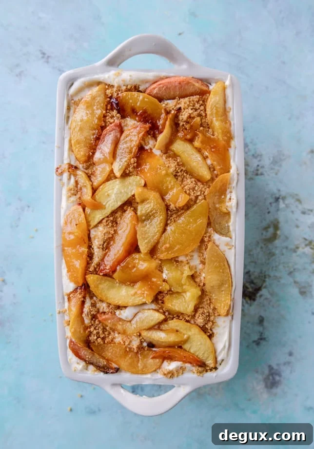 no-churn sugar roasted peach pie ice cream I howsweeteats.com