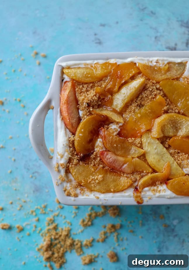 no-churn sugar roasted peach pie ice cream I howsweeteats.com